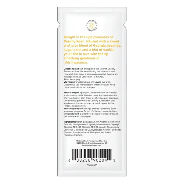 COOCHY SHAVE CREAM Peachy Keen 0.5 fl oz  |  15mL - FOIL