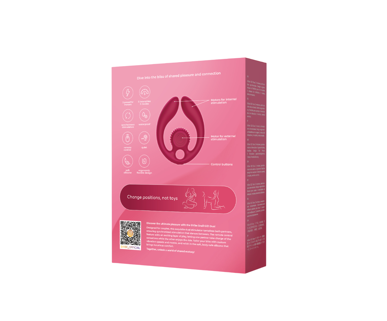 SVibe Snail GIZI Duo Couples Stimulator, burgundy