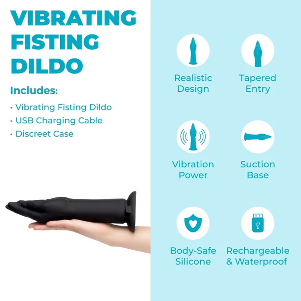 VIBRATING SILICONE FISTING DILDO