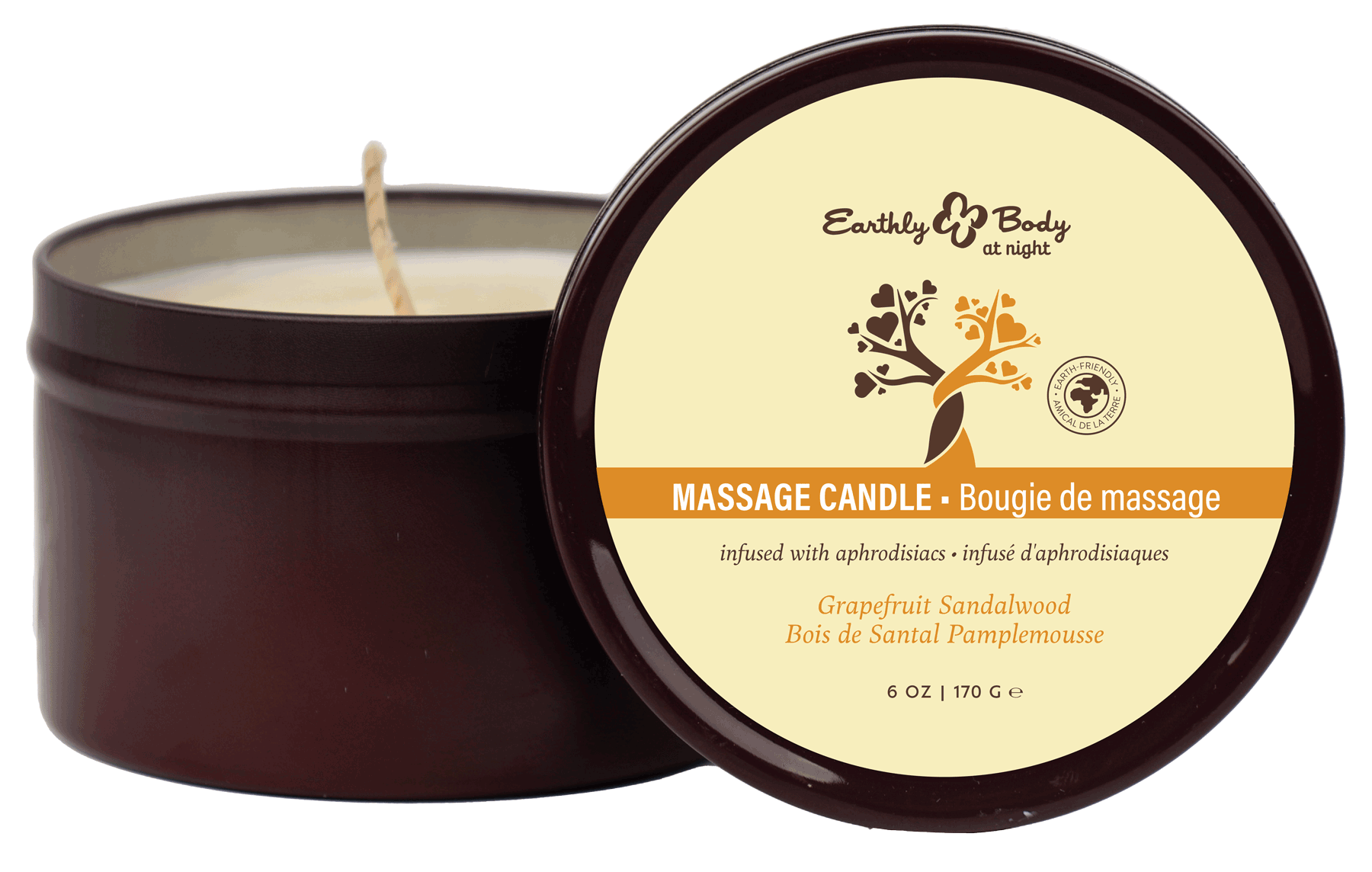 Earthly Body at Night Candle Aphrodisiac Collection Grapefruit Sandalwood 6oz
