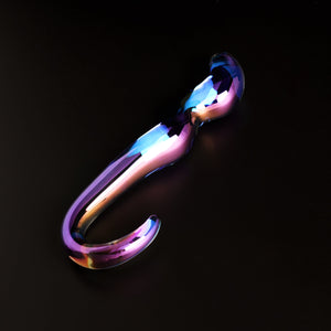 Blue Flame Curved Glass Dildo-1