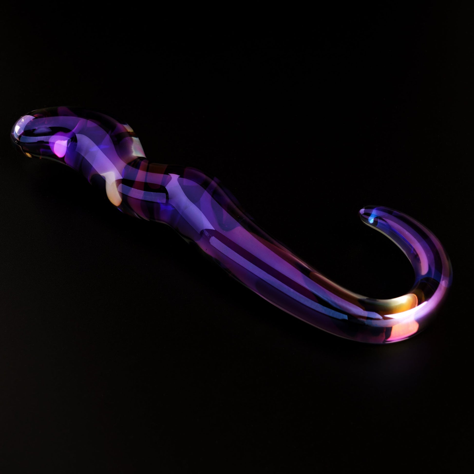 Blue Flame Curved Glass Dildo-2