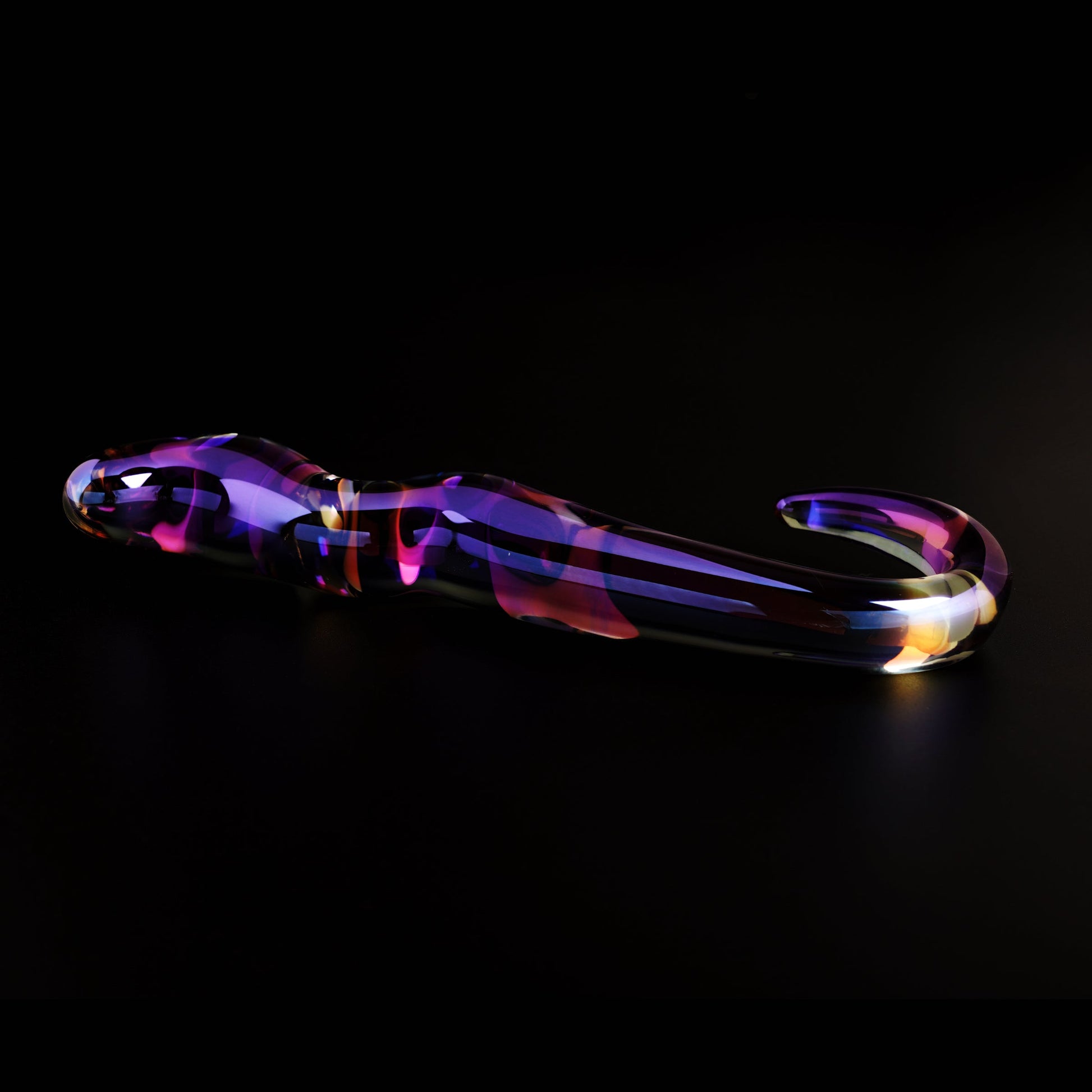 Blue Flame Curved Glass Dildo-3