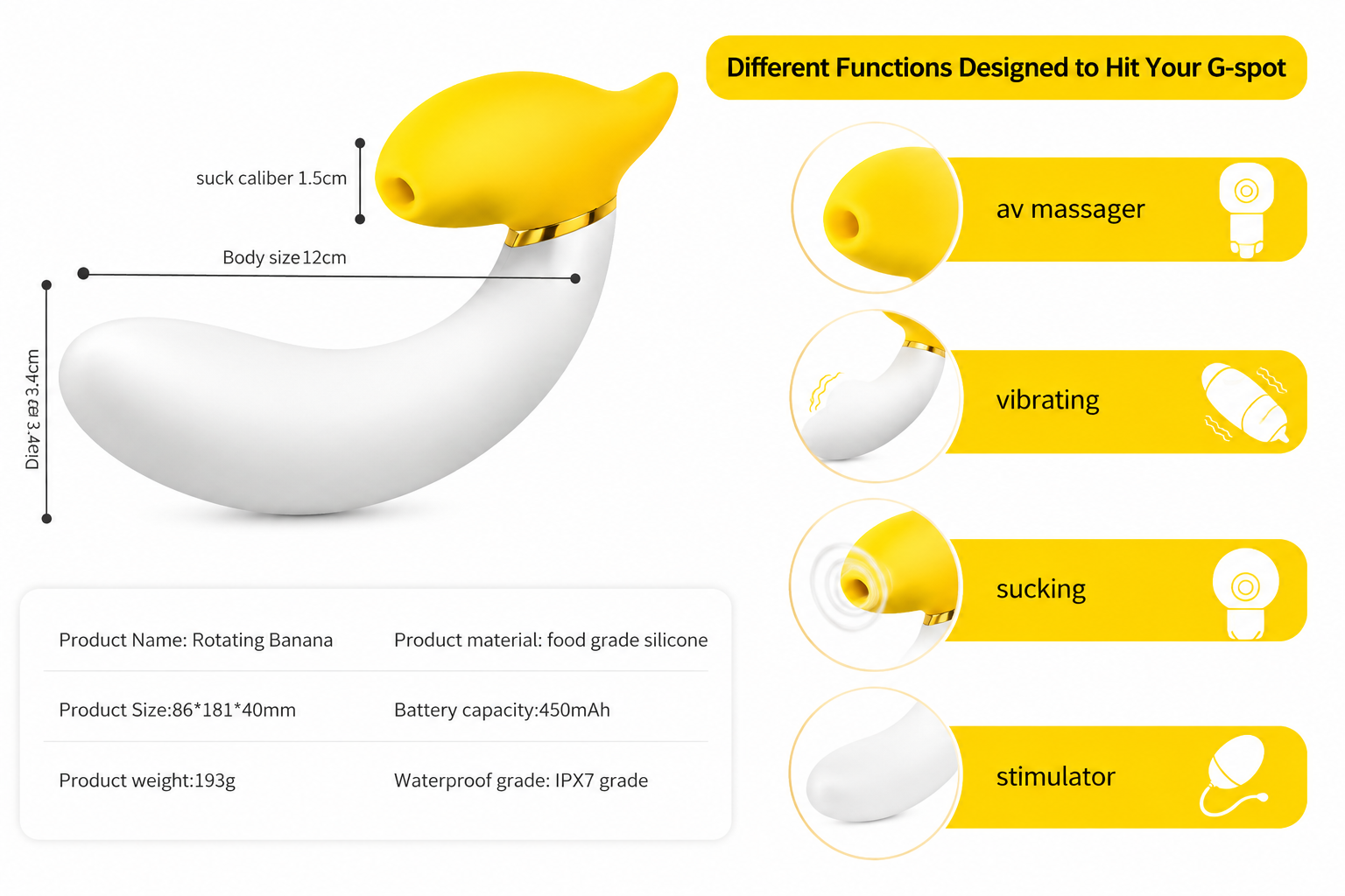 Calyra™ Banana Vibrator – Luxury Rotating Suction Vibrator