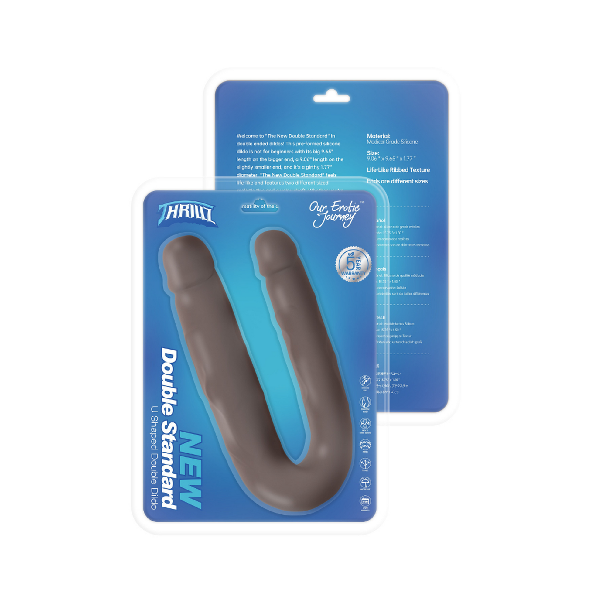 New Double Standard U Shaped Double Ended Dildo-1