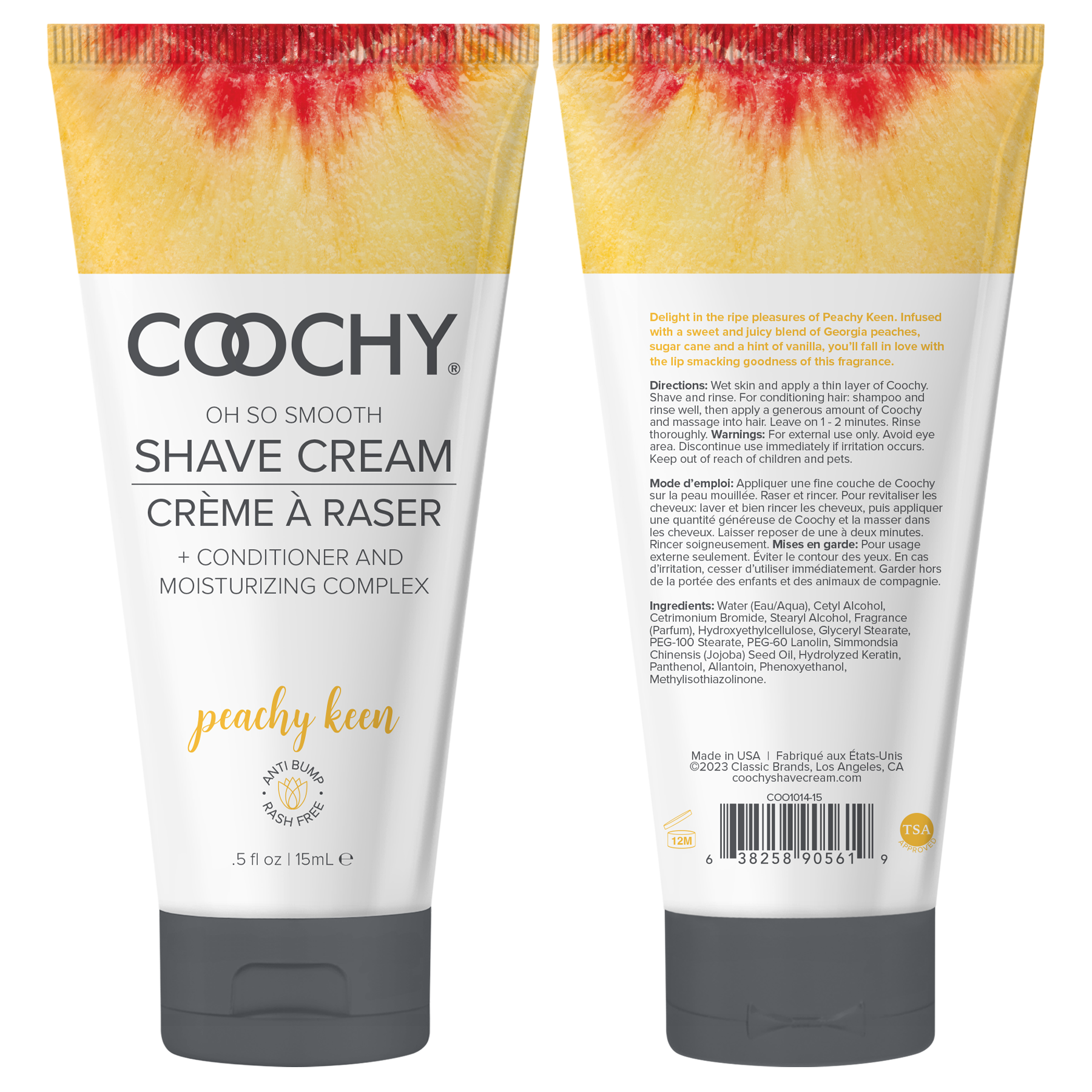 Coochy Shave Cream - PEACHY KEEN tube 0.5 fl oz  |  15mL