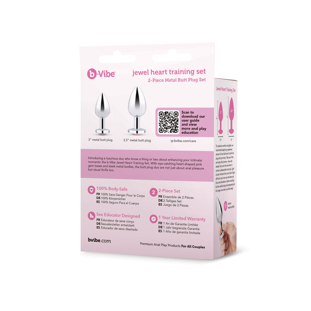 Jewel Heart Metal Butt Plug Training Set