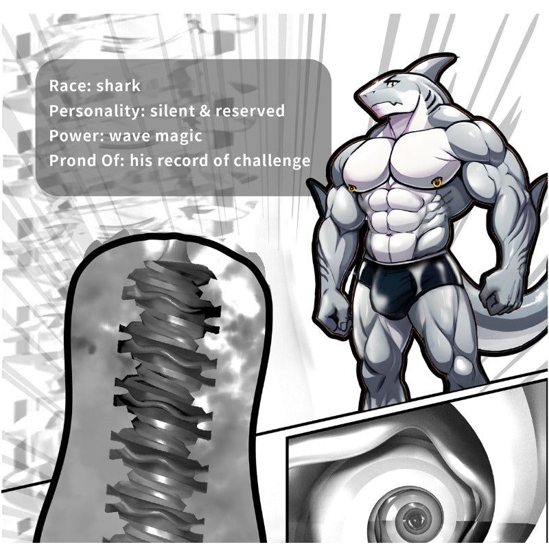 GibbonBoi Gray Shark Animal Male Masturbator-3