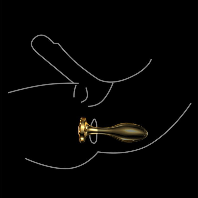 LOCKINK Sevanda Gold Metal Butt Plug with Pearl Base-2