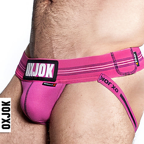 SLINGJOCK, upthrust slider-strap jock, PINK SKY, MEDIUM