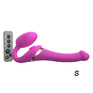 MULTI ORGASM BENDABLE STRAP-ON - S - FUCHSIA