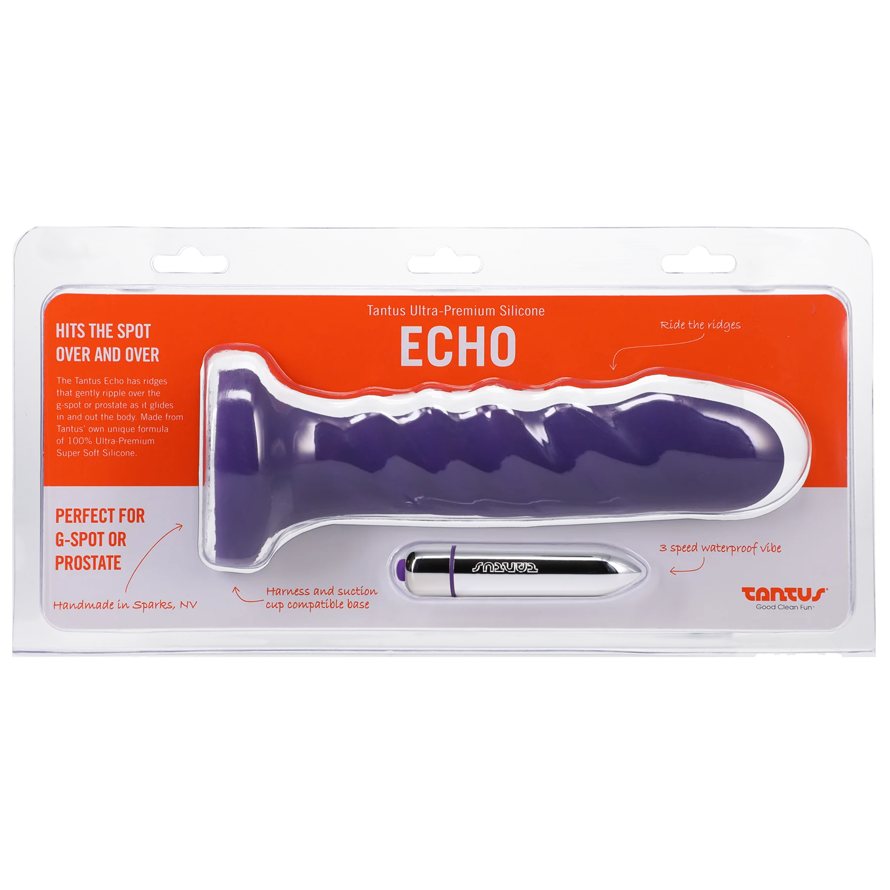 Tantus Silicone Echo Silicone Vibrator Midnight Purple