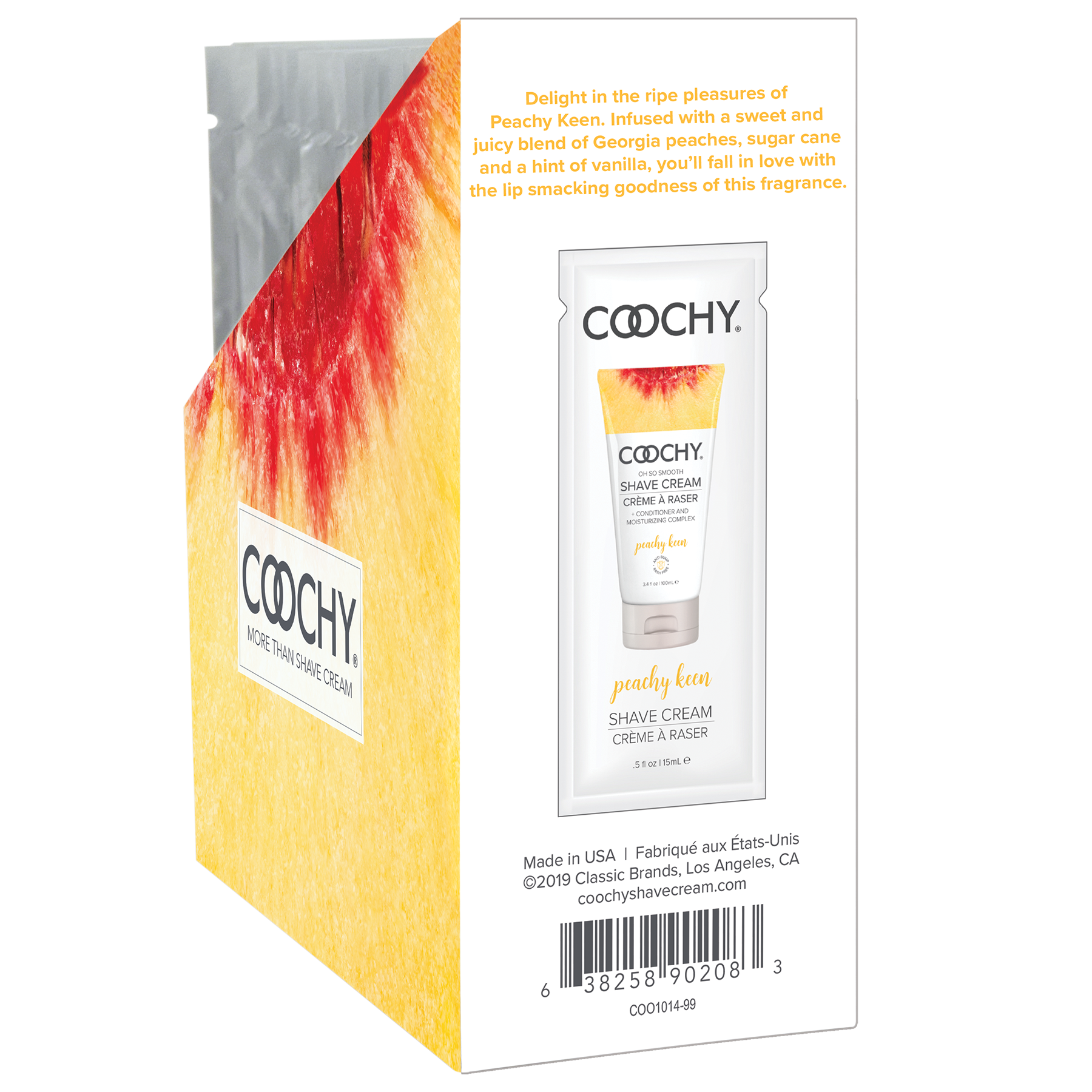 Coochy Shave Peachy Keen foil 15ml Display 24pc