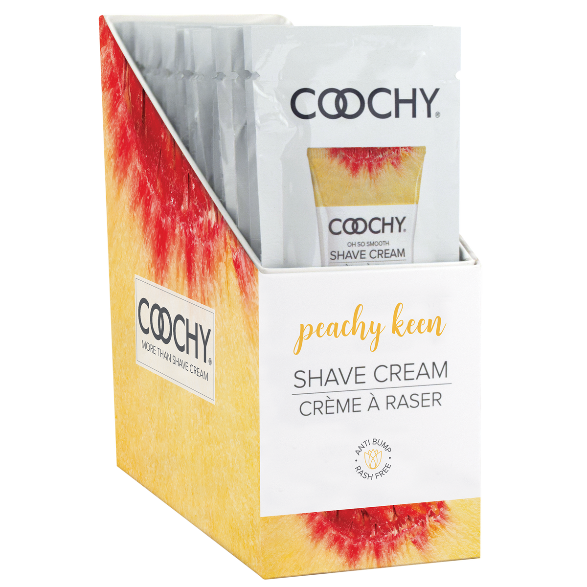 Coochy Shave Peachy Keen foil 15ml Display 24pc