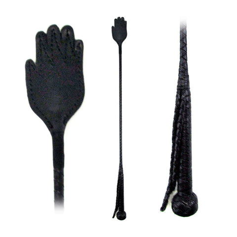 Fetissimo Riding Crop Hand Slap Leather 26in