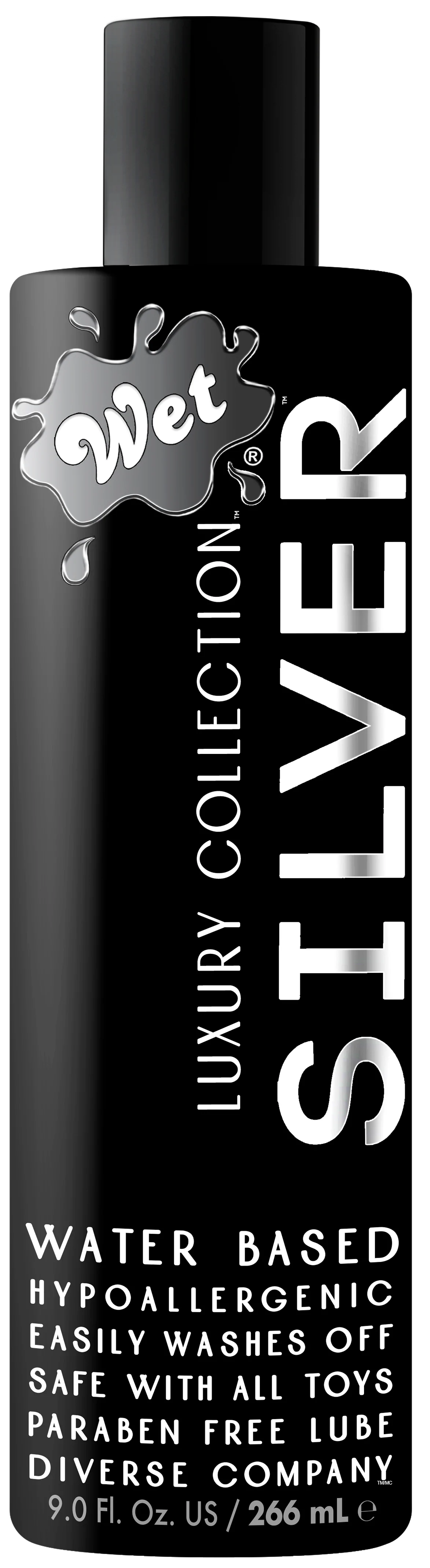 Wet Silver Water Based Sex Lube 9 Ounce