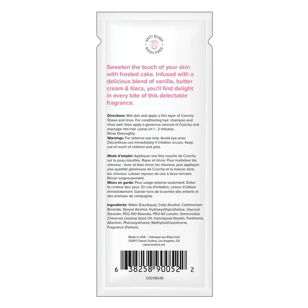 Coochy Frosted Cake Shave cream .5oz Foil