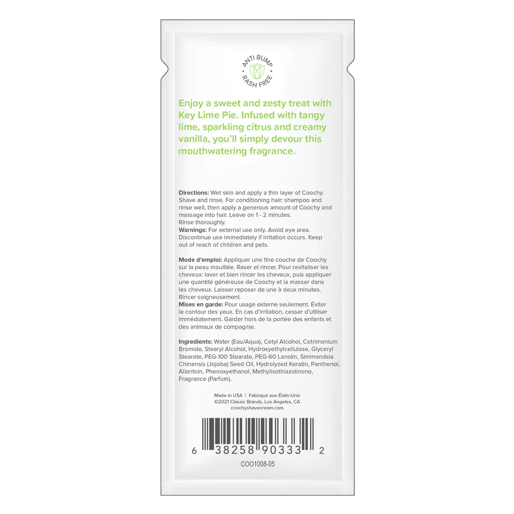 COOCHY Oh So Smooth Shave Cream Key Lime Pie .5oz | 15mL