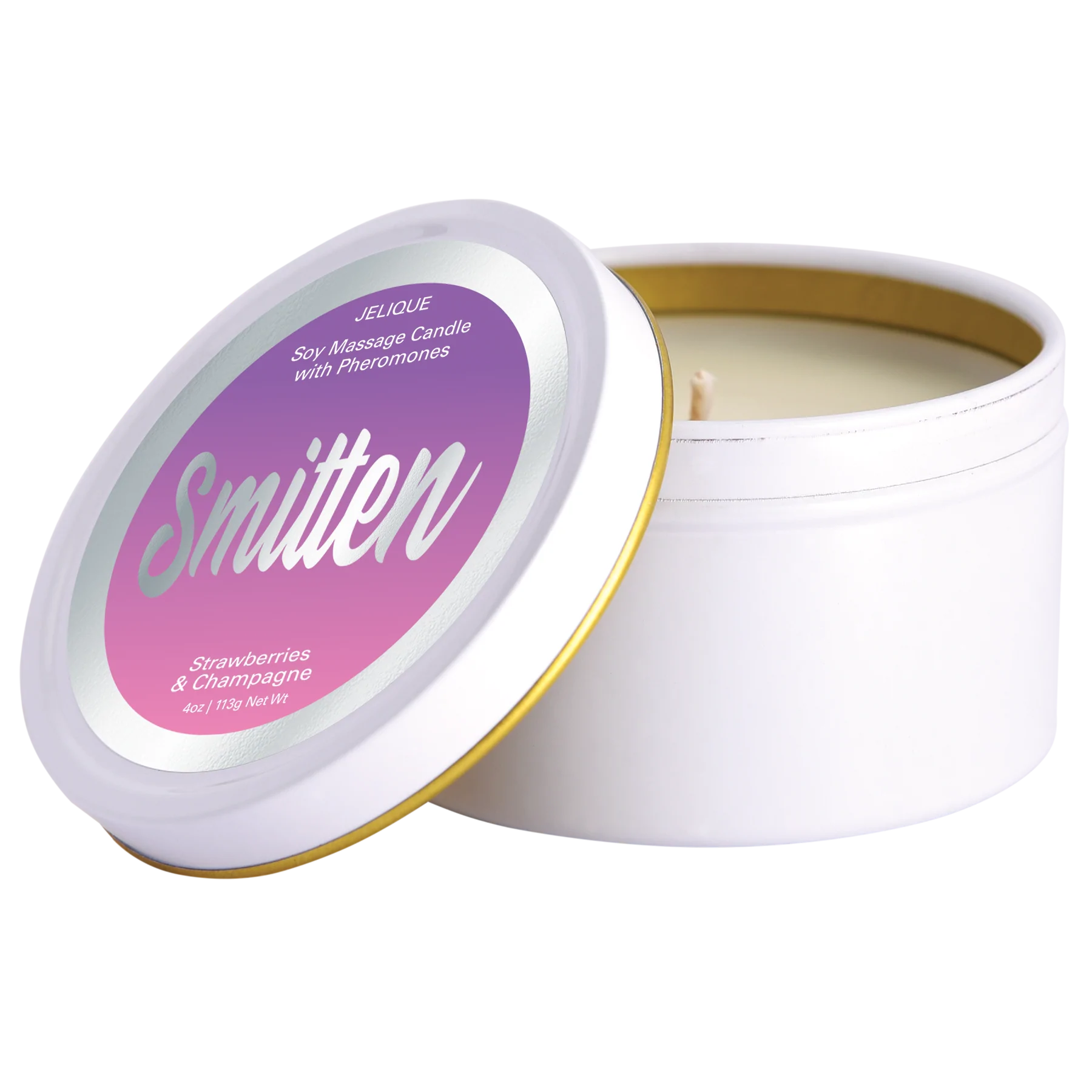 MOOD CANDLES Pheromone Soy Massage Candles Strawberry & Champagne 4oz | 113g