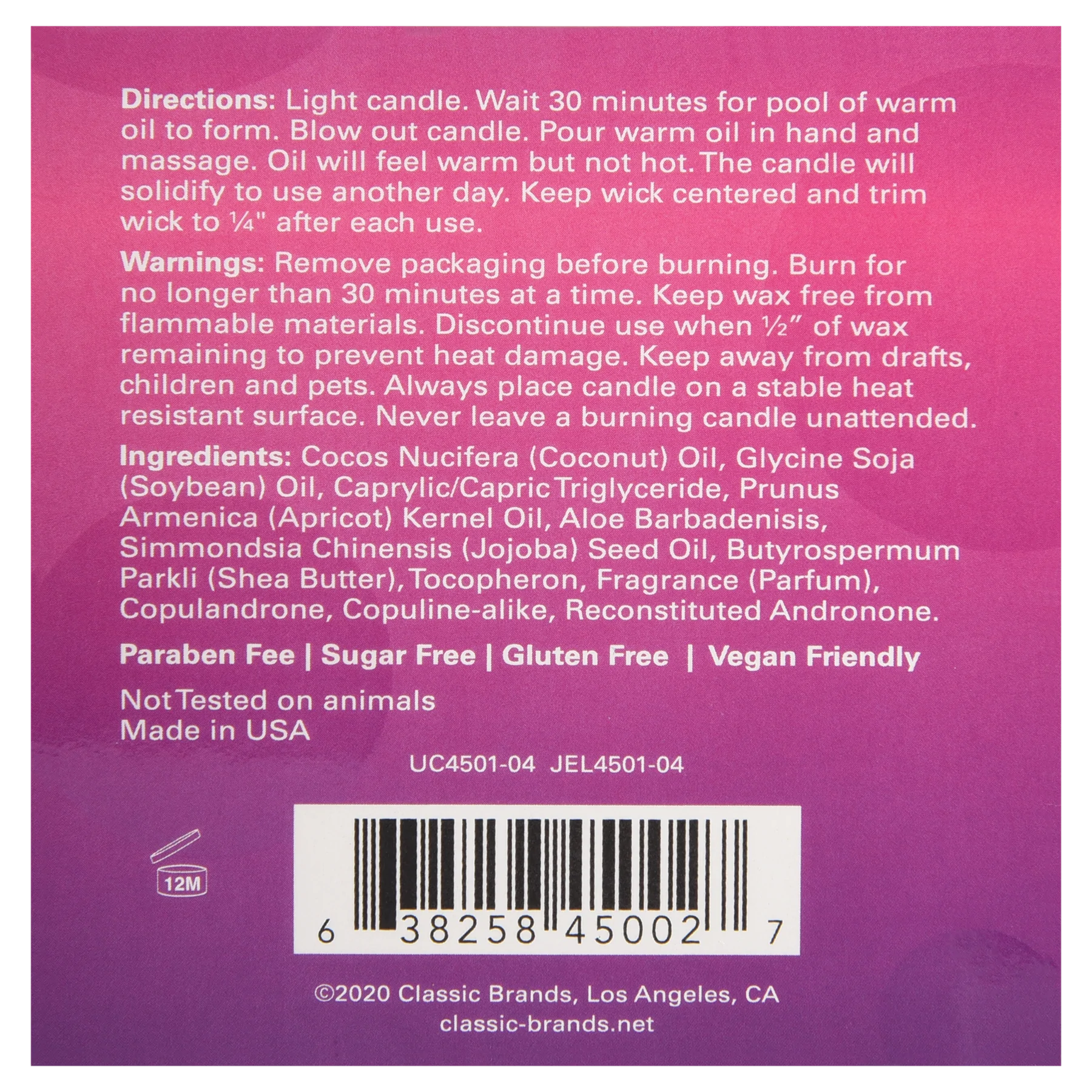 MOOD CANDLES Pheromone Soy Massage Candles Strawberry & Champagne 4oz | 113g
