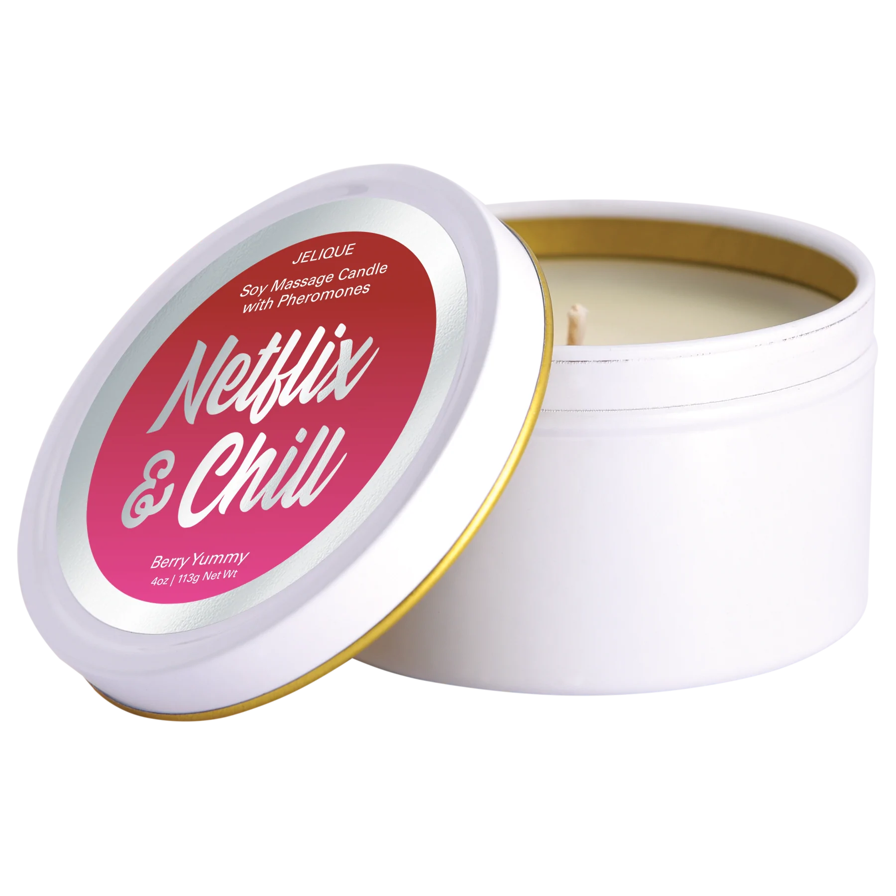 MOOD CANDLES Netflix & Chill - Pheromone Massage Candle Berry Yummy 4oz | 113g