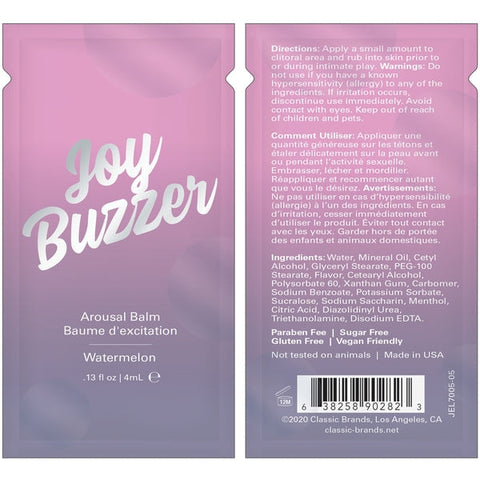 JOY BUZZER Clitoral Arousal Balm - Watermelon - Foil - 0.13 floz  l 4 mL