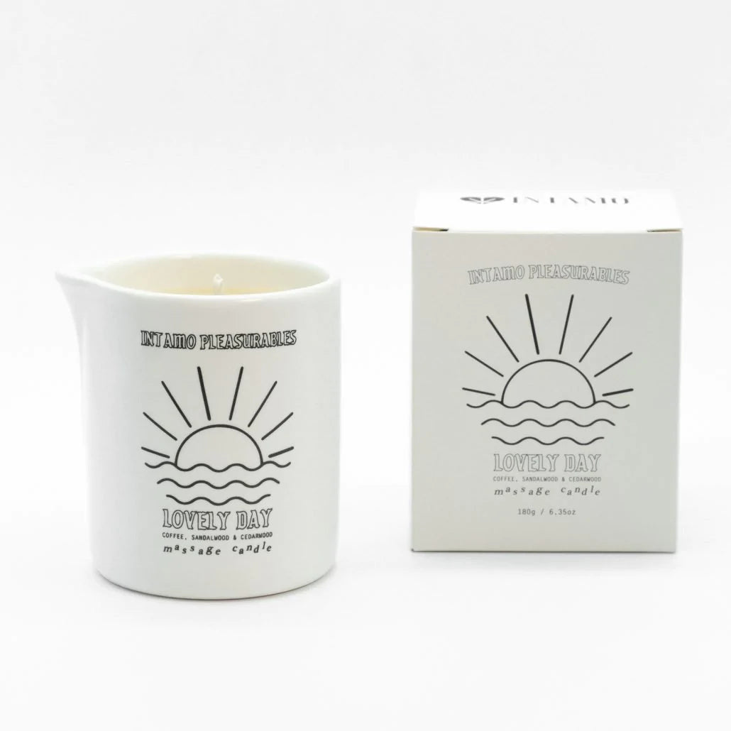 Intamo Lovely Day Massage Candle - Coffee Sandalwood Cedar