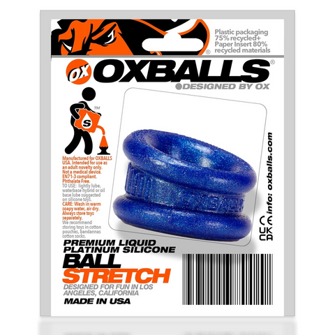 Oxballs NEO ANGLE, ballstretcher - BLUEBALLS METALLIC