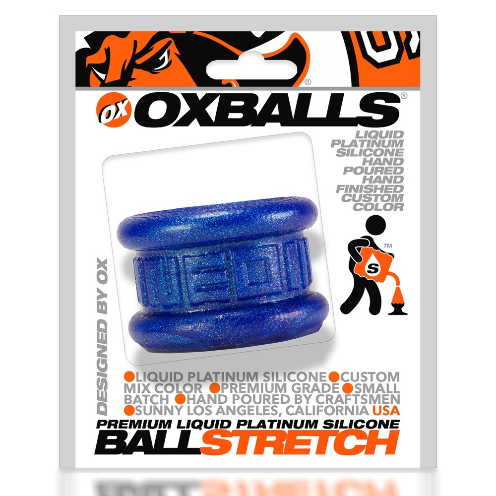 Oxballs NEO SHORT, ballstretcher - BLUEBALLS METALLIC