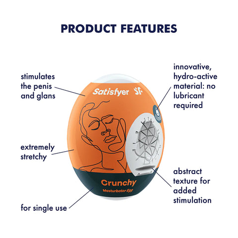 Satisfyer Masturbator Egg Single (Crunchy) Orange