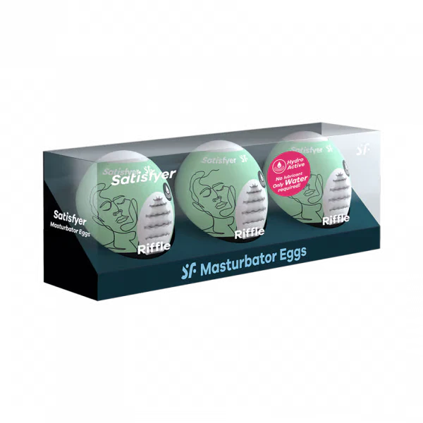 Satisfyer Masturbator Egg 3er Set (Riffle) Light Green